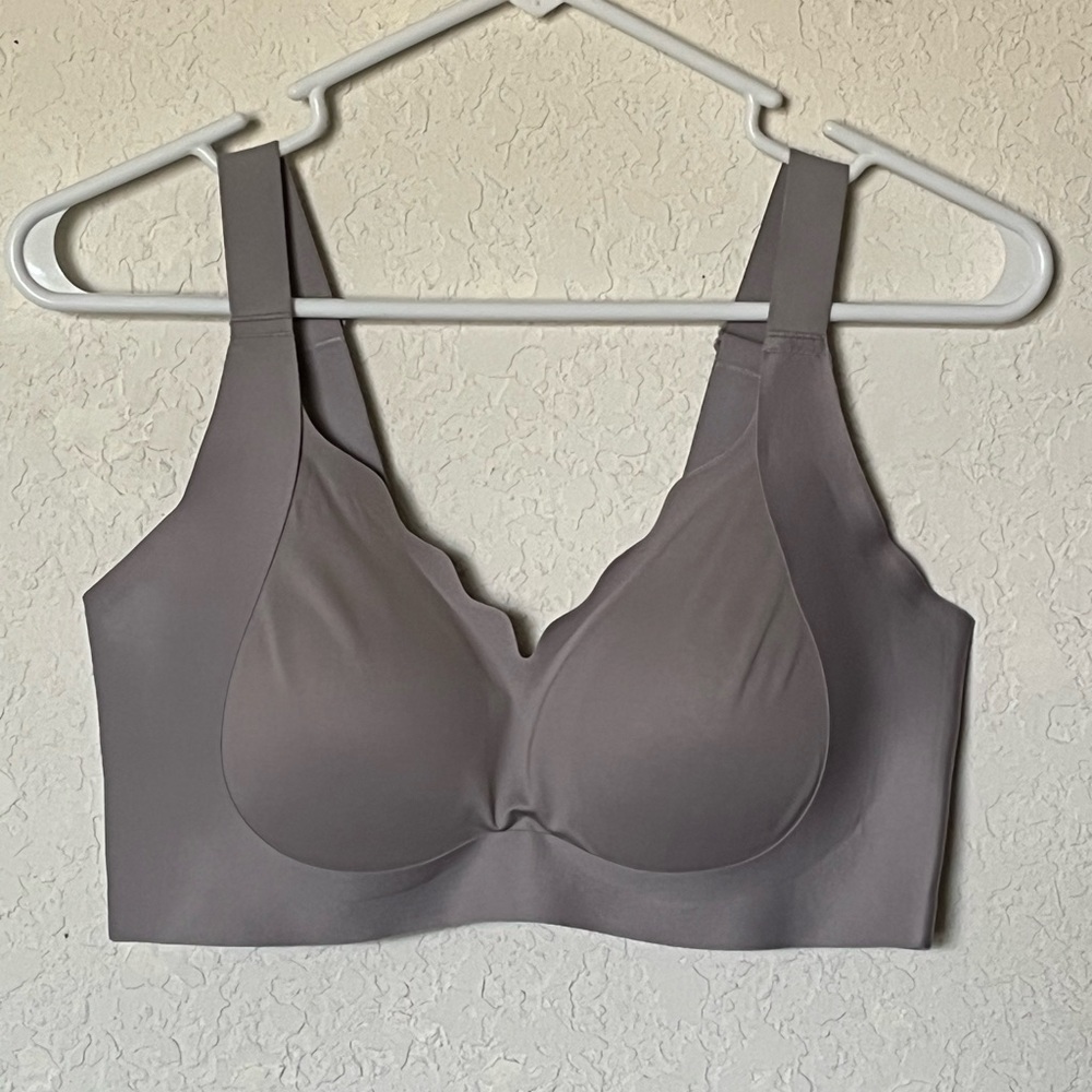 Moeozllo Women’s Size L Scalloped Lift Bra Wireless Push Up Bralette T-Shirt Bra